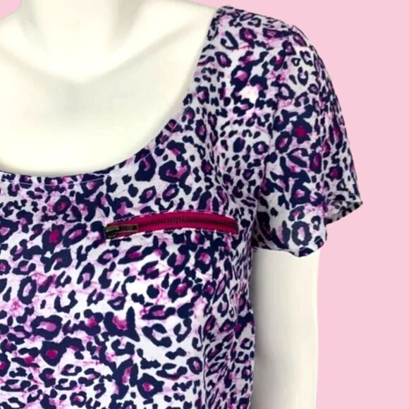 TORRID Plus Size Animal Print Cutout Back Short Sleeve Top 3X - Picture 3 of 16